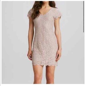 Diane Von Furstenberg Nude Lace Dress